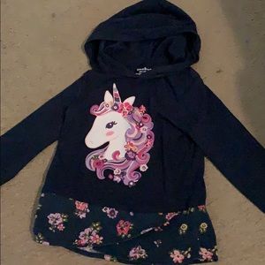 Navy Unicorn Hooded LS T 🦄